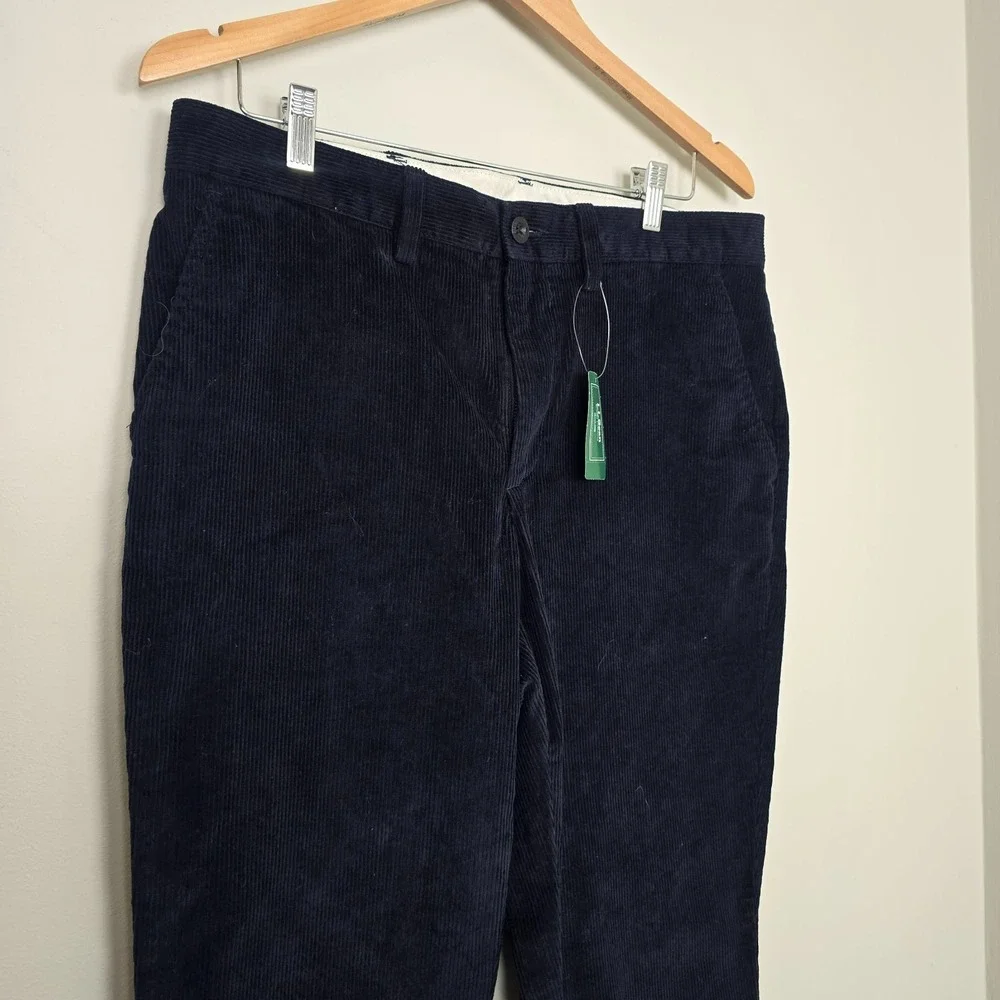 NWT LL Bean Mens Country Stretch Corduroy Pants Sz 35x30 Blue Preppy Classic